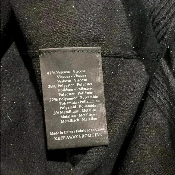 NWOT Esqualo, Sparkling Long-Sleeve Pullover, Medium, Black - Picture 5 of 9